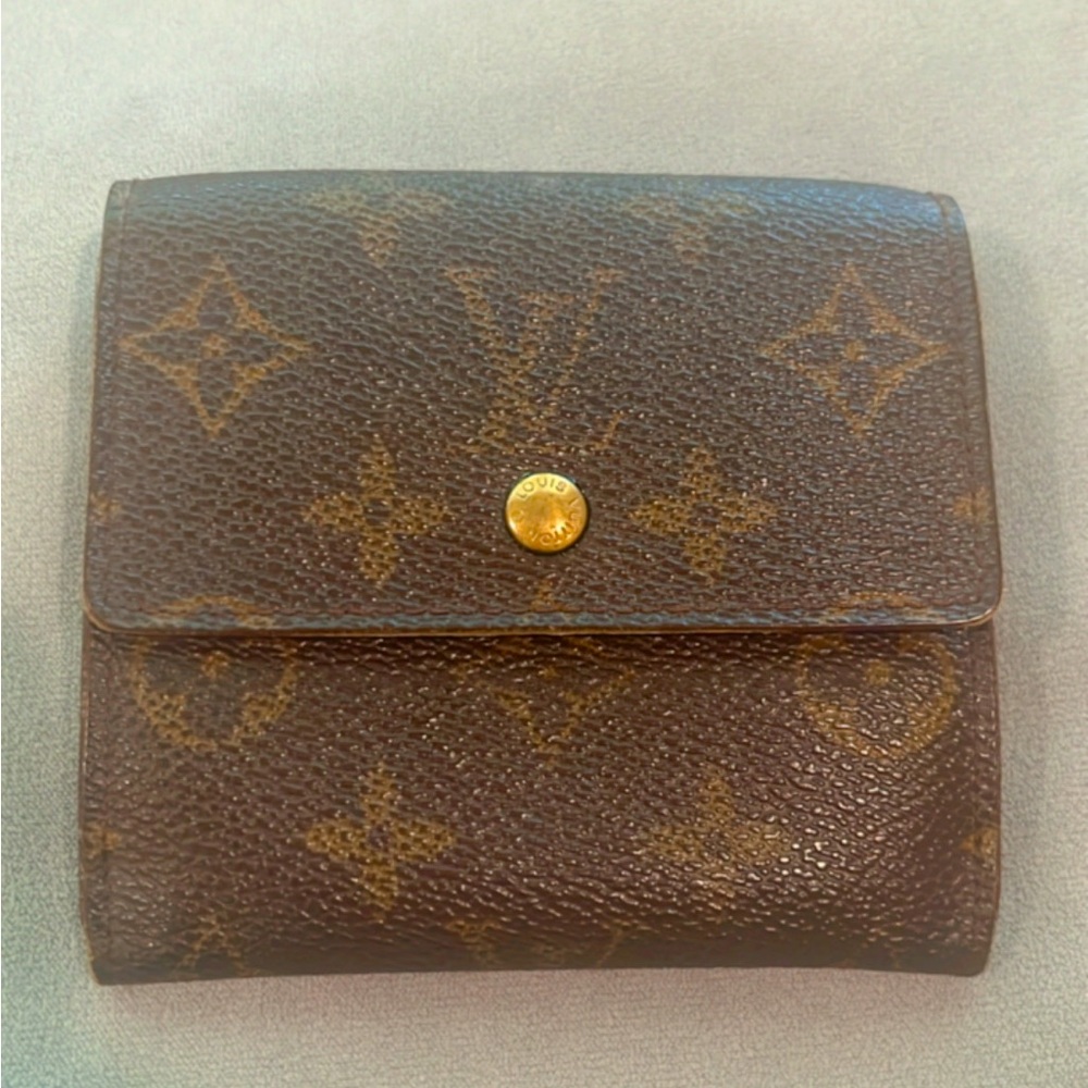 Authentic LOUIS VUITTON Elise Trifold Compact wallet in Monogram